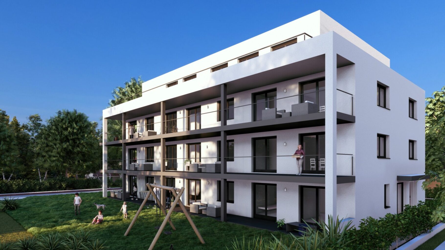 Baugruppe Langenau Perspektive Süd-Ost Baugruppen Mitglieder prüfen technische Zeichnungen